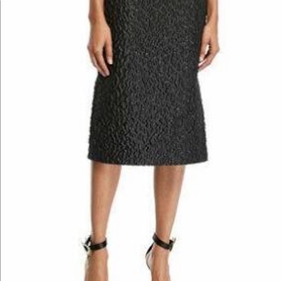 Brandon Maxwell Leo boat neck midi sheath black leopard dress. Size 2 - Picture 3 of 10